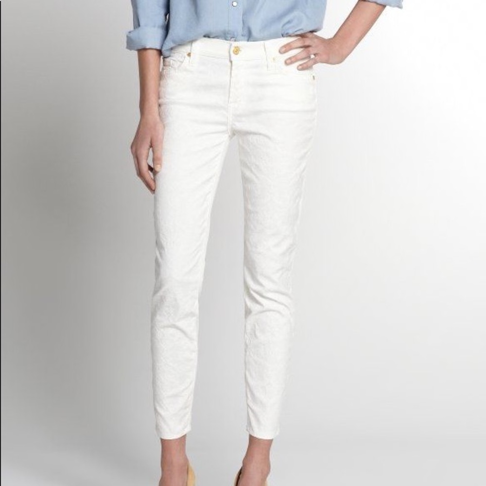 7 For All Mankind Skinny - White Jacquard